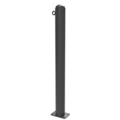 Ornamental bollard | Series 480B | � 82 mm | stationary, to be fixed by plugswith base plate 100 x 150 mm | without lock | with 1 eyelet